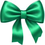 satin green bow sticker