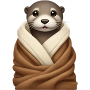 otter cozy in blanket sticker