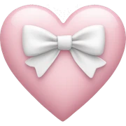 Pastel pink heart with white bow sticker