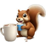 Squirrel with hot chocolate  sticker