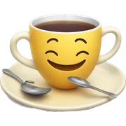 Smiley face sipping a cup of tea sticker