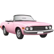 light pink convertible car  sticker