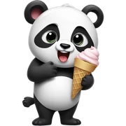 Panda eating ice cream sticker