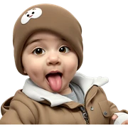 playful boy sticking his tongue sticker