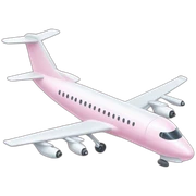 Pastel pink cartoon plane sticker
