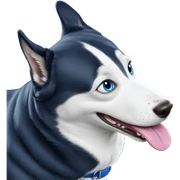 dog with blue eyes tongue out sticker