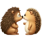 Hedgehog kissing bear sticker