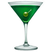 Dark green martini sticker