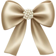 beige silk bow with pearls sticker