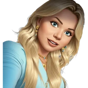 blonde girl with jewelry sticker