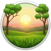 beautiful sunrise with grass and trees in frame sticker