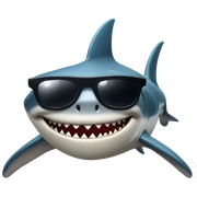 Shark with sunglasses sticker
