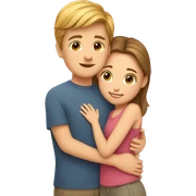 boy and girl cuddling sticker