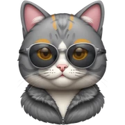 Cat with sunglasses sticker