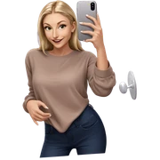blonde girl smiling in mirror sticker