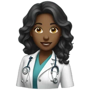 Pretty black female doctor with long wavy hair sticker