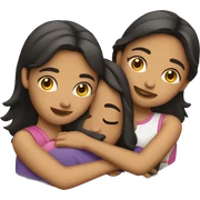 Two Hispanic girls hugging sticker