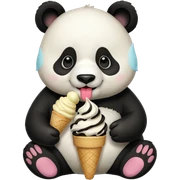 Panda eating ice cream sticker