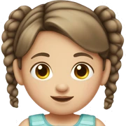 baby girl with brown hair and pigtails sticker