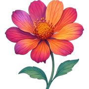 digital illustration of a flower, no background sticker