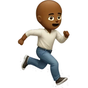Man running away from baby sticker