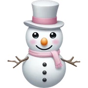 Cute white and light pink snowman sticker