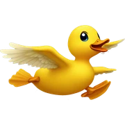 Flying yellow duck sticker