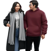 happy girl and stylish boy sticker