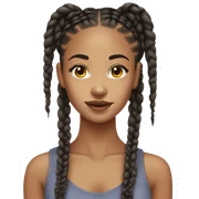lightskin girl with box braids sticker