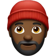 beard black guy red beanie sticker