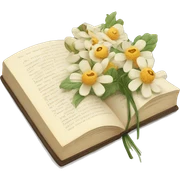 book with neutral flowers sticker