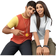 smiling couple indoors together sticker