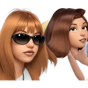 girls with stylish hair sticker