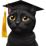 Black cat wearing graduation cap sticker