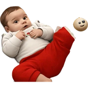 child lying under christmas tree sticker