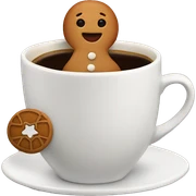Coffee cup with gingerbread man on it sticker