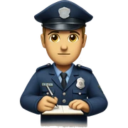 Policemen writing  sticker