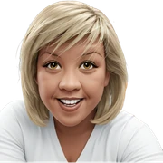 smiling girl with blonde hair sticker