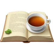 book and tea sticker