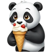 Panda eating ice cream sticker