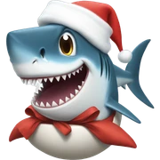 shark santa sticker