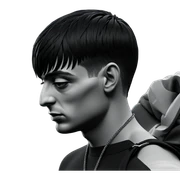 monochrome portrait of stylish male sticker