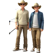 boys enjoying a sunny day sticker