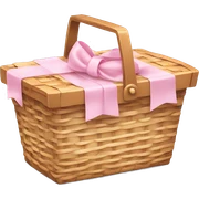 Picnic  basket in light pink bow sticker