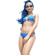 smiling girl in blue bikini sticker