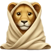 lion wrapped in blanket sticker