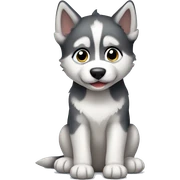 Husky puppy sitting sticker