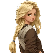 blonde girl on outdoor stairs sticker