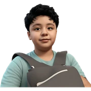 boy with black hair indoors sticker
