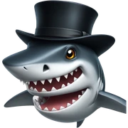 Shark with a top hat sticker